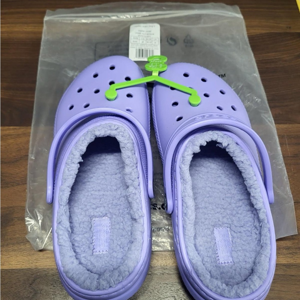 CROCS Digital Violet with Fuzzy Lining and Perforated Design